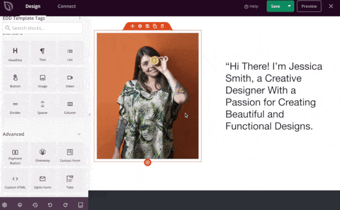 Drag and drop page building in SeedProd