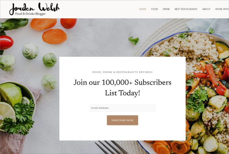 Astra WordPress theme homepage example with minimalist blog layout.