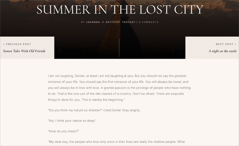 Bookwise single blog post layout featuring author bio and reader-friendly typography.