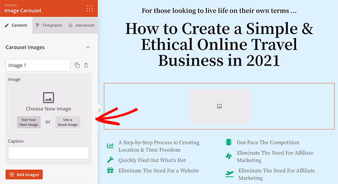 Add images to SeedProd carousel slider