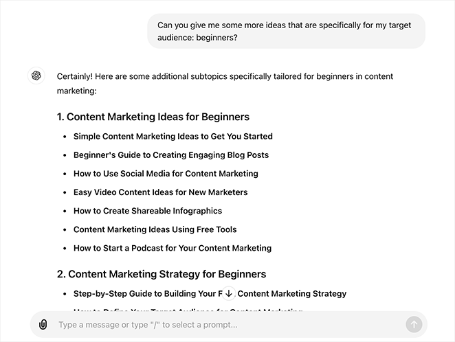 Refining ChatGPT ideas