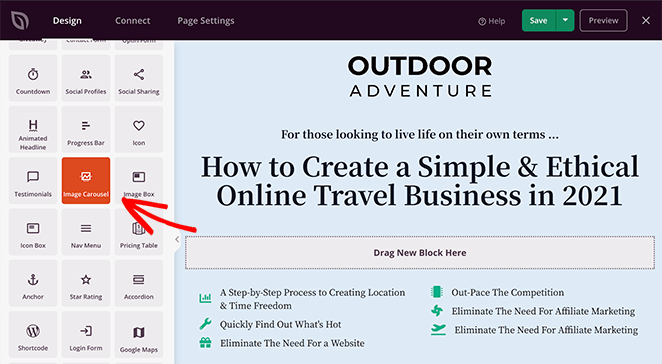Add SeedProd image carousel block