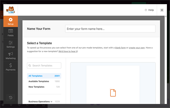 WPForms form builder integrated inside SeedProd