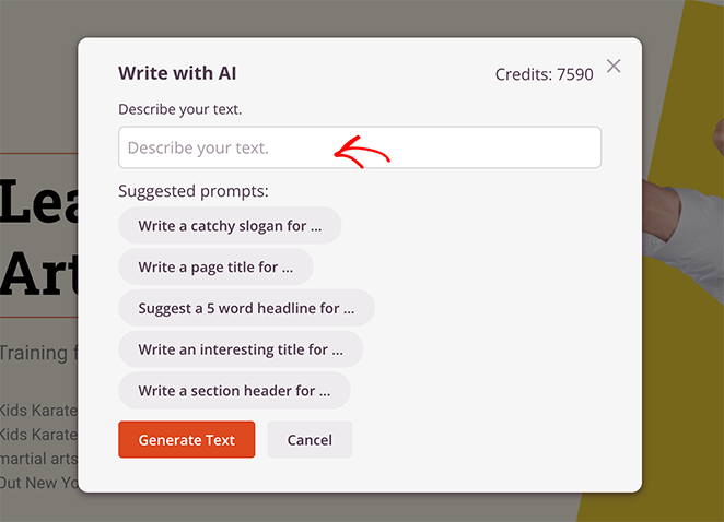 Write an AI prompt in SeedProd