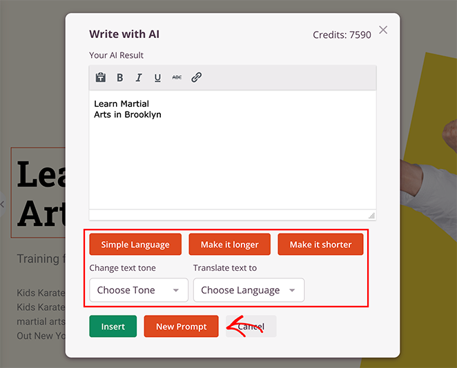SeedProd write with AI settings